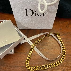 Dior CD Danseuse Étoile Choker, Vintage Gold